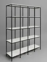 Стеллаж напольный для магазинов одежды Racks.kz, черный/белый