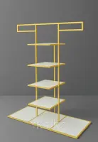 Стеллаж напольный для магазинов одежды,Racks.kz,золото
